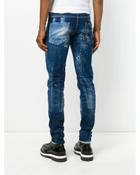 dunkelblaue bestickte Jeans von DSQUARED2