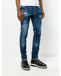 dunkelblaue bestickte Jeans von DSQUARED2