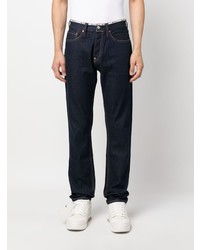 dunkelblaue bestickte Jeans von Evisu