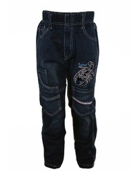 dunkelblaue bestickte Jeans von Family Trends