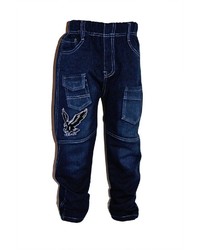 dunkelblaue bestickte Jeans von Family Trends