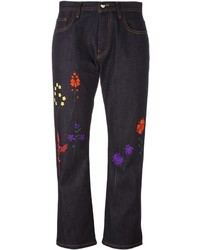 dunkelblaue bestickte Jeans von Fendi