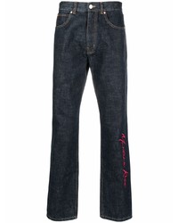 dunkelblaue bestickte Jeans von Martine Rose