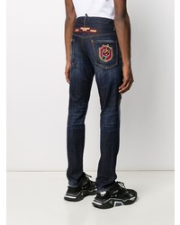 dunkelblaue bestickte Jeans von DSQUARED2