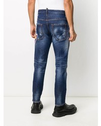 dunkelblaue bestickte Jeans von DSQUARED2