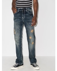 dunkelblaue bestickte Jeans von True Religion