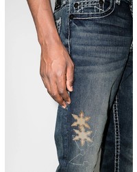 dunkelblaue bestickte Jeans von True Religion