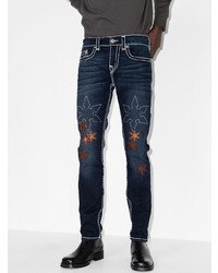 dunkelblaue bestickte Jeans von True Religion