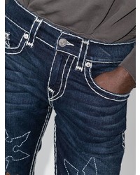 dunkelblaue bestickte Jeans von True Religion