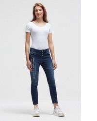 dunkelblaue bestickte Jeans von SOCCX