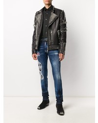 dunkelblaue bestickte Jeans von Philipp Plein