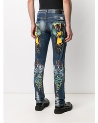 dunkelblaue bestickte Jeans von Philipp Plein