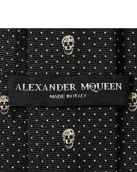 dunkelblaue bestickte Krawatte von Alexander McQueen