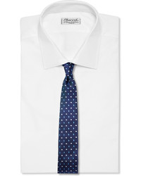 dunkelblaue bestickte Seidekrawatte von Turnbull & Asser