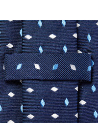 dunkelblaue bestickte Seidekrawatte von Turnbull & Asser