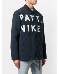 dunkelblaue bestickte Shirtjacke von Nike