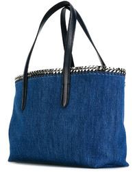 dunkelblaue bestickte Shopper Tasche von Stella McCartney
