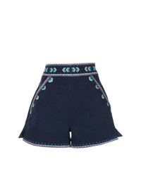dunkelblaue bestickte Shorts von TALITHA