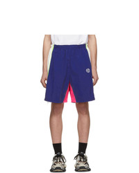 dunkelblaue bestickte Sportshorts