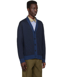 dunkelblaue bestickte Strickjacke von Ps By Paul Smith