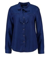 dunkelblaue Bluse mit Knöpfen von Esprit