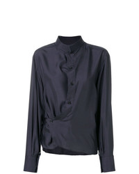 dunkelblaue Bluse mit Knöpfen von Lemaire