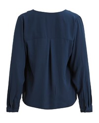 dunkelblaue Bluse mit Knöpfen von Object