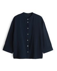 dunkelblaue Bluse mit Knöpfen von Opus