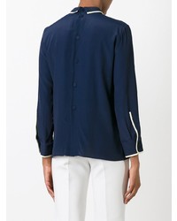 dunkelblaue Bluse mit Knöpfen von Marni