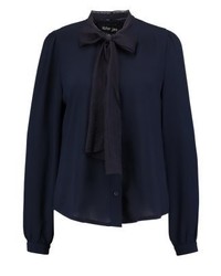 dunkelblaue Bluse mit Knöpfen von Sister Jane