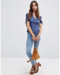 dunkelblaue Bluse von Asos