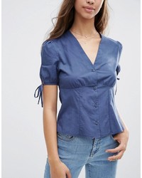 dunkelblaue Bluse von Asos