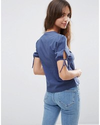 dunkelblaue Bluse von Asos