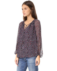 dunkelblaue Bluse von Diane von Furstenberg