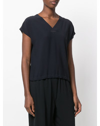 dunkelblaue Bluse von Helmut Lang