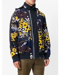 dunkelblaue Bomberjacke mit Blumenmuster von Sacai