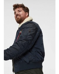 dunkelblaue Bomberjacke von Alpha Industries