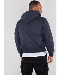 dunkelblaue Bomberjacke von Alpha Industries