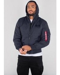 dunkelblaue Bomberjacke von Alpha Industries