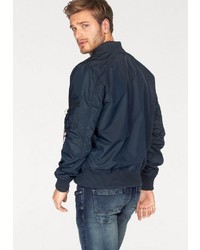 dunkelblaue Bomberjacke von Alpha Industries