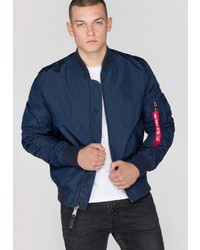 dunkelblaue Bomberjacke von Alpha Industries