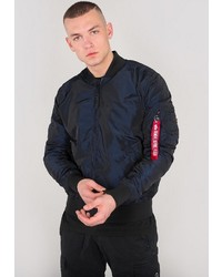 dunkelblaue Bomberjacke von Alpha Industries