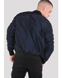 dunkelblaue Bomberjacke von Alpha Industries