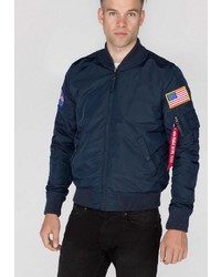 dunkelblaue Bomberjacke von Alpha Industries