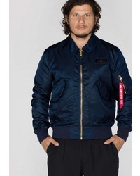 dunkelblaue Bomberjacke von Alpha Industries