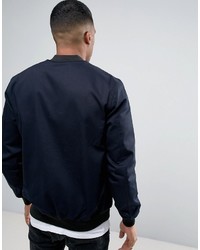 dunkelblaue Bomberjacke von Asos