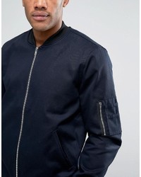 dunkelblaue Bomberjacke von Asos