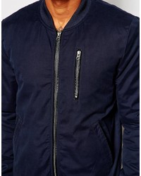 dunkelblaue Bomberjacke von Asos