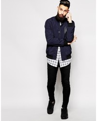 dunkelblaue Bomberjacke von Asos