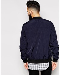 dunkelblaue Bomberjacke von Asos